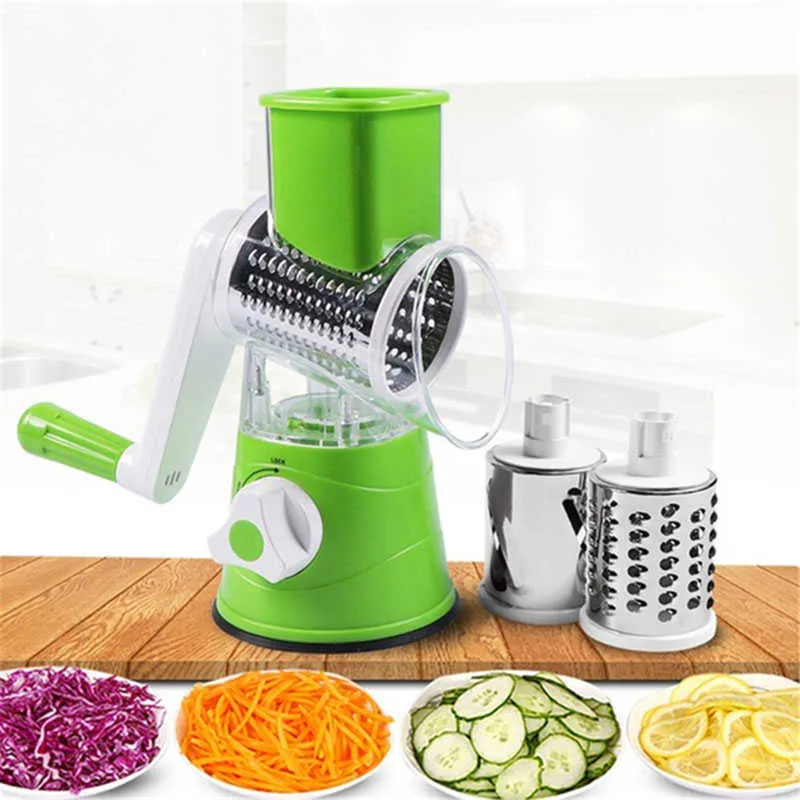 3-in-1 Multifunctional Vegetable Cutter Hand Crank Slicer Onion Cutter  Chopper Kitchen Gadgets New