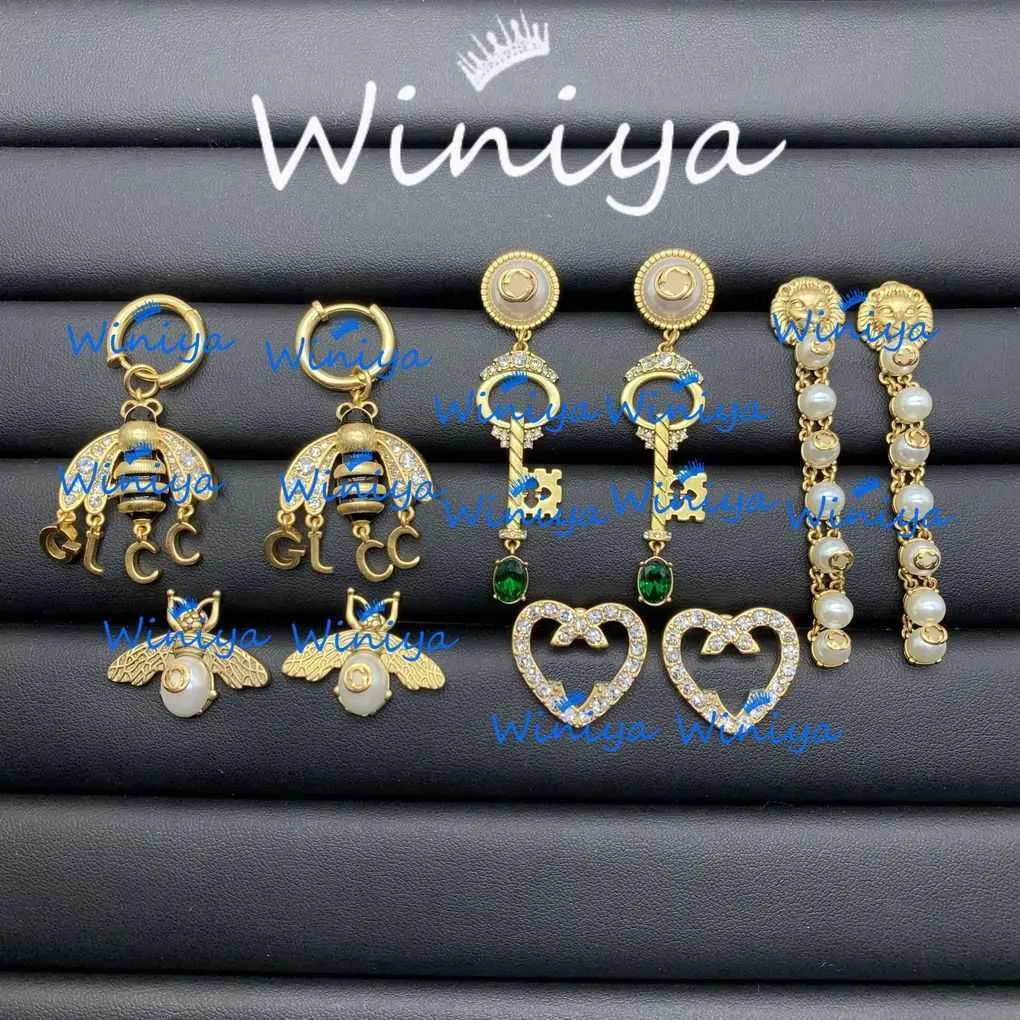 Fashion Collection 2023 New Luxury High Quality Fashion Jewelry for earrings ancient family new letters diamond inlaid pearl Tassel personalized trend Earrings