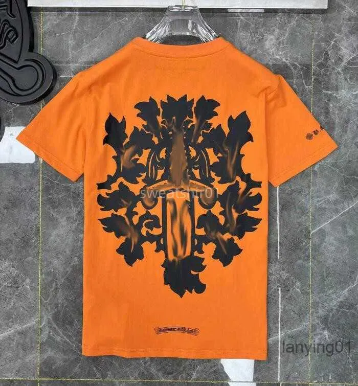 Klassiker Herr t-shirts Hög kvalitet Brand Crew Chromes Kortärmade Toppar Ch T-shirts Casual Sanskrit