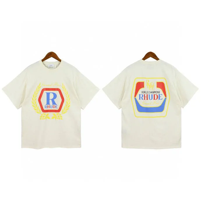 メンズTシャツRhude DesignerTシャツ男性のグラフィックデザインパックコットンブティックTシャツ服Tシャツドレス女性BERQ