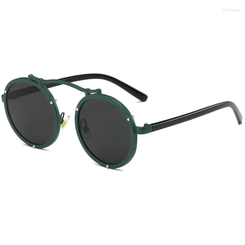 Zonnebril Klassieke Ronde Steampunk Mannen Vrouwen Mode Bril Merk Designer Retro Vintage UV400 Eyewear De SolSunglasses Belo22