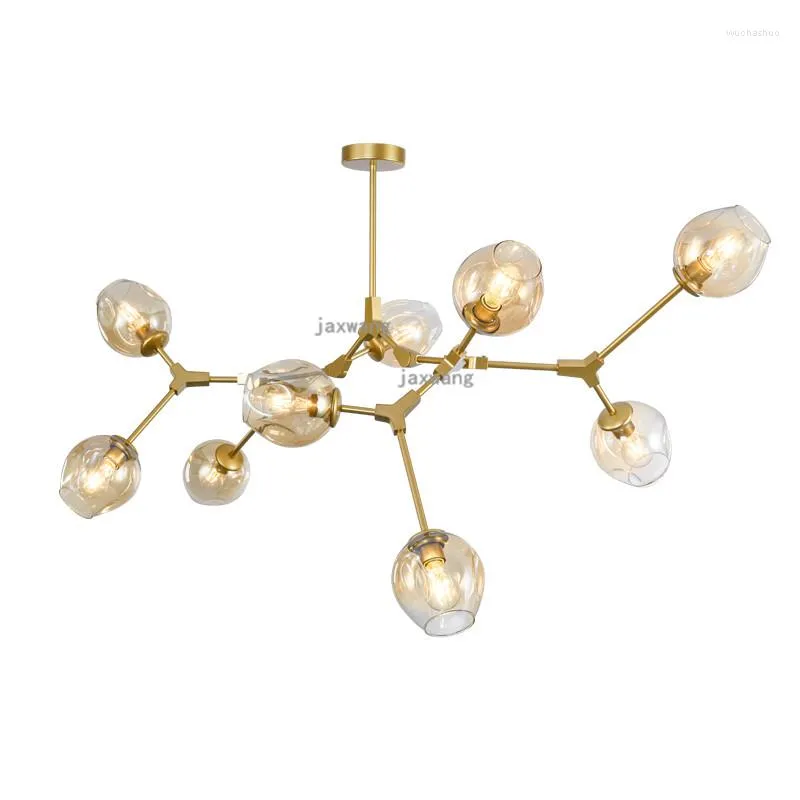 Pendant Lamps Nordic LED Indoor Lighting Glass Lamp Gradient Color Molecular El Lobby Luxury Decoration Lights Lustre