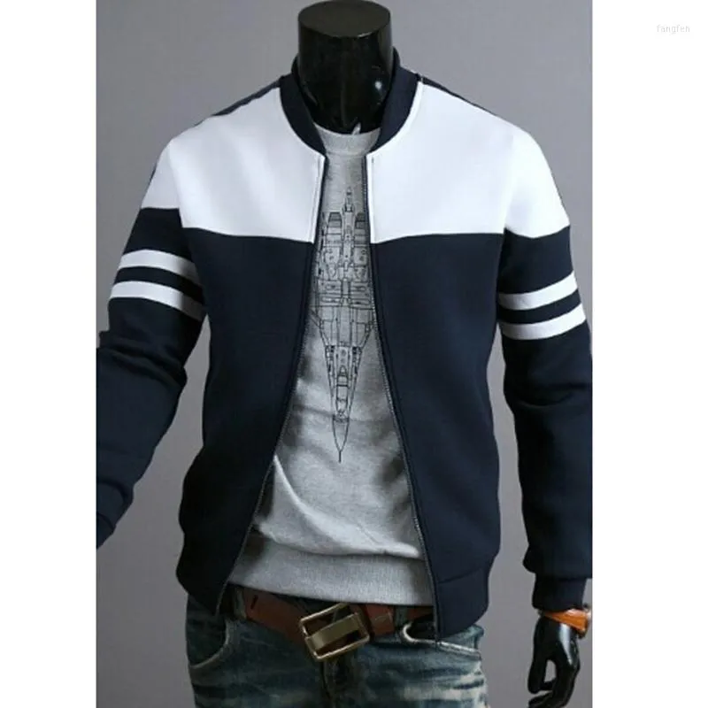 Herr hoodies vår höst huvjackor jackor män tröjor mode lapptäcke stripe smal fit hoodie manlig man tränar avslappnad full