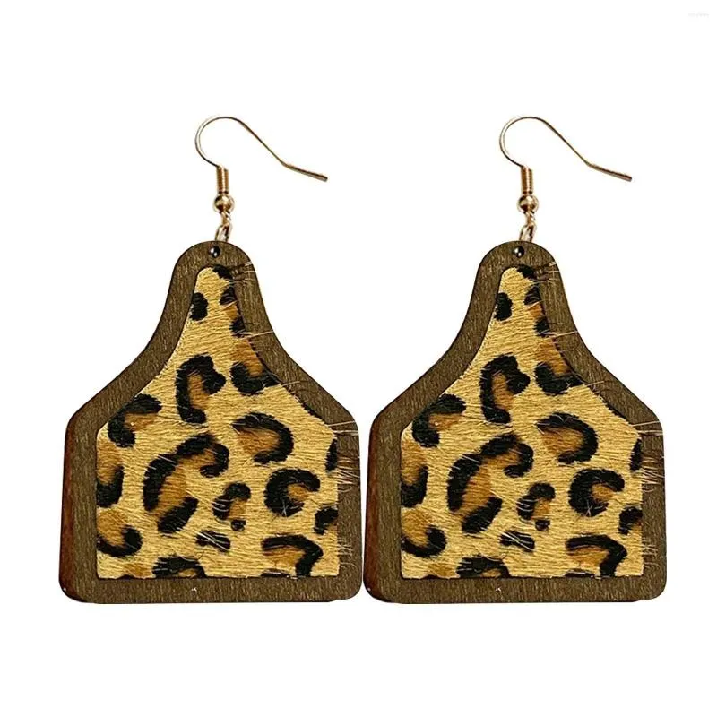 Hoop Earrings Vintage Horse Hair Western Cow Leopard Pattern Atmosphere Fashion