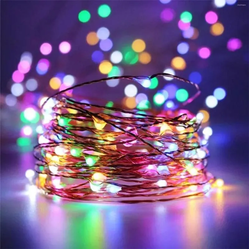 Cordes 1m fée lumières fil de cuivre chaîne batterie boîte lumière LED rideau fête de noël Decorati R9R0