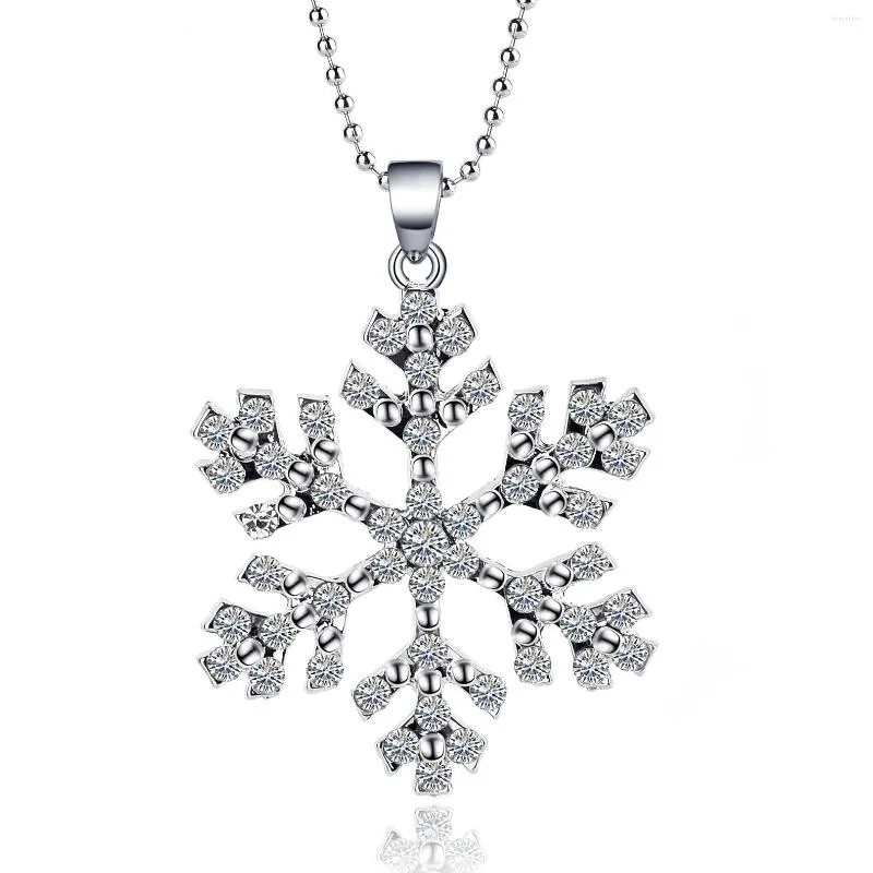 Pendentif Colliers Exquis Magnifique Personnalité Collier Argent Accrocheur Amour Flocon De Neige Bijoux Décoration Fête Cadeau Pour Les Amoureux