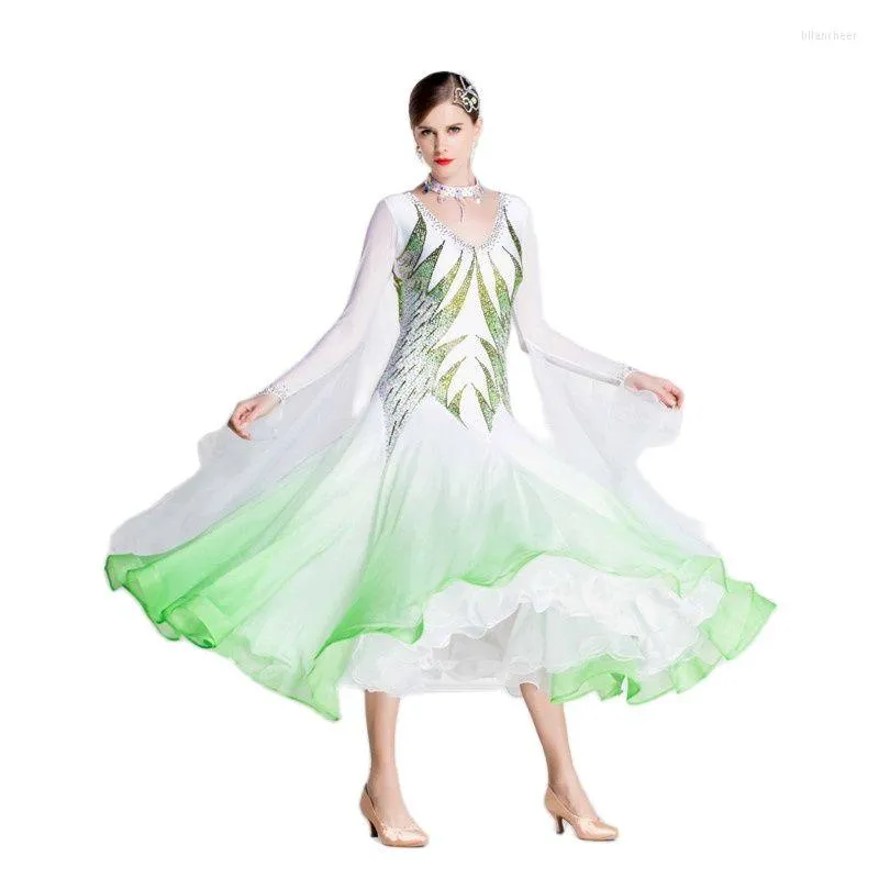 Stage Wear B-18306 Custom High Quality Girls Ballroom Dance Dress Modern Costume Dresses Plus Size For Sale