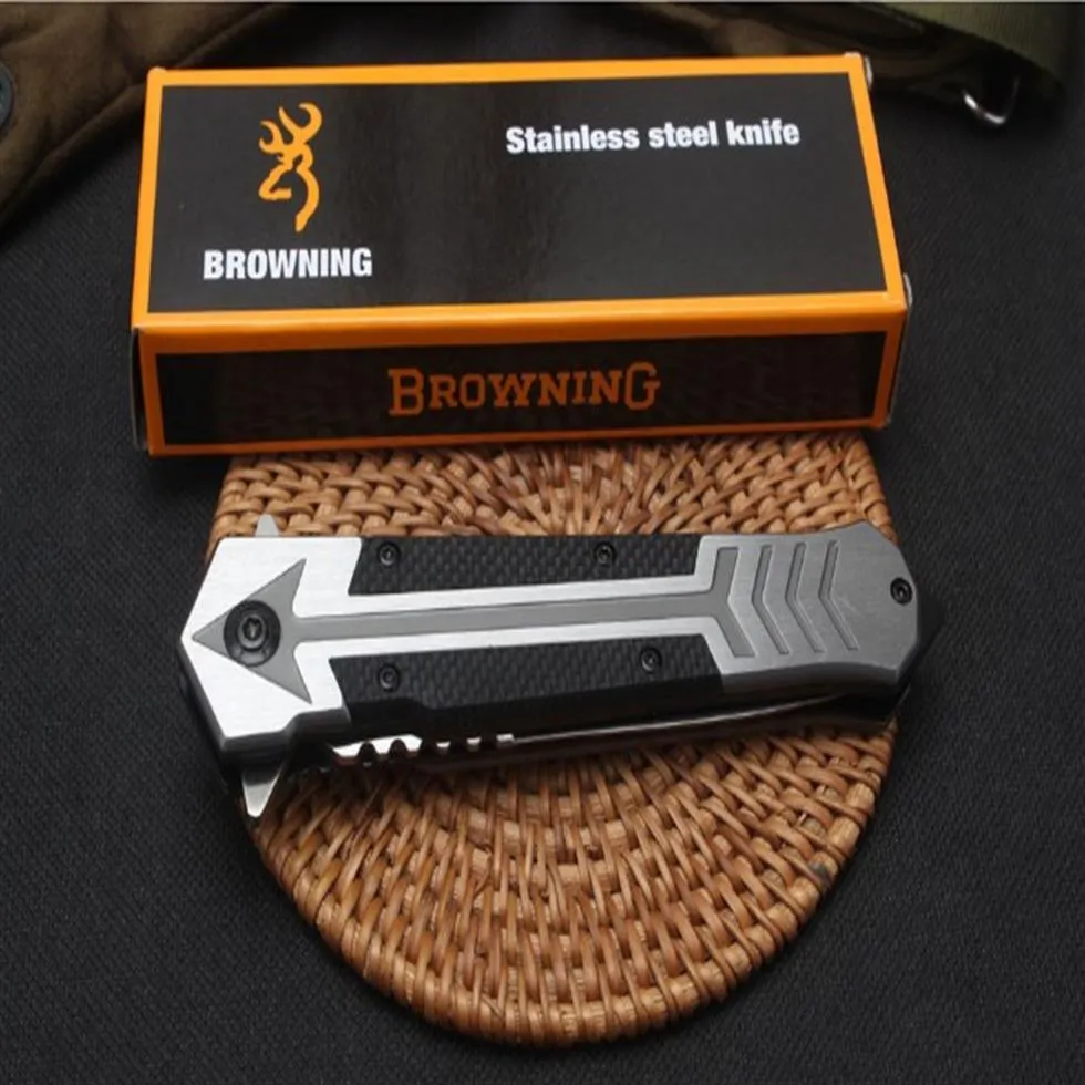 Browning F130 Tactical Folding Knife Quickly Opens G10 Steel Handle And