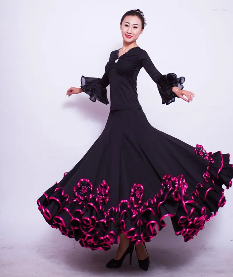 Scen Wear Ballroom Dance Dress for Dancing Est Design Woman Modern Waltz Tango Kjol /Standard Competition Costumes