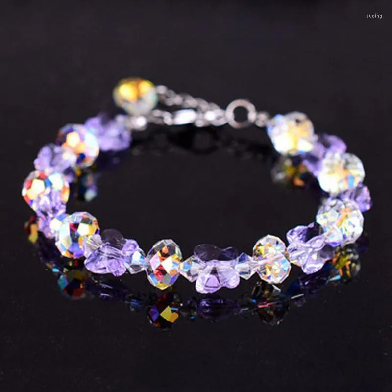 Braccialetti di fascino fier cristallo vetro farfalla bracciale glitter per donne squiste scintilla delicata gioielli di moda di lusso