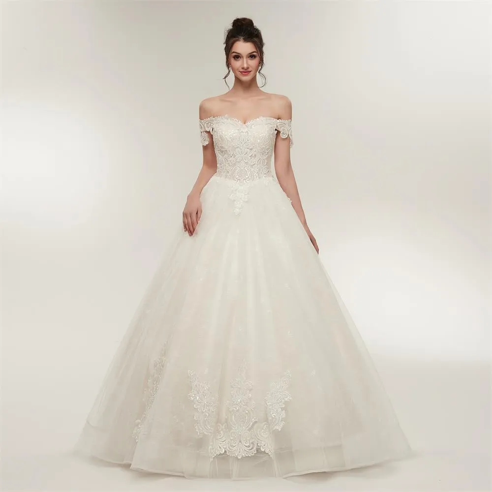 New wedding dress summer bride light luxury high waist thin simple ENS638