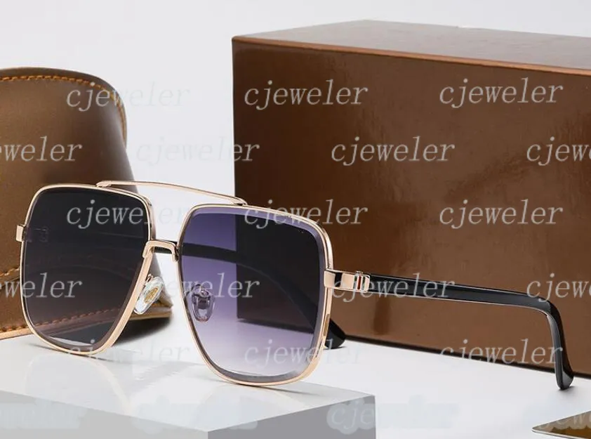Okulary przeciwsłoneczne Gujia Designer Cupped Square Duża ramka UV380 Słońca Metalowa podwójna ramka sterowca przeciwsłoneczna luksus dla męskich bijoux cjeewelers