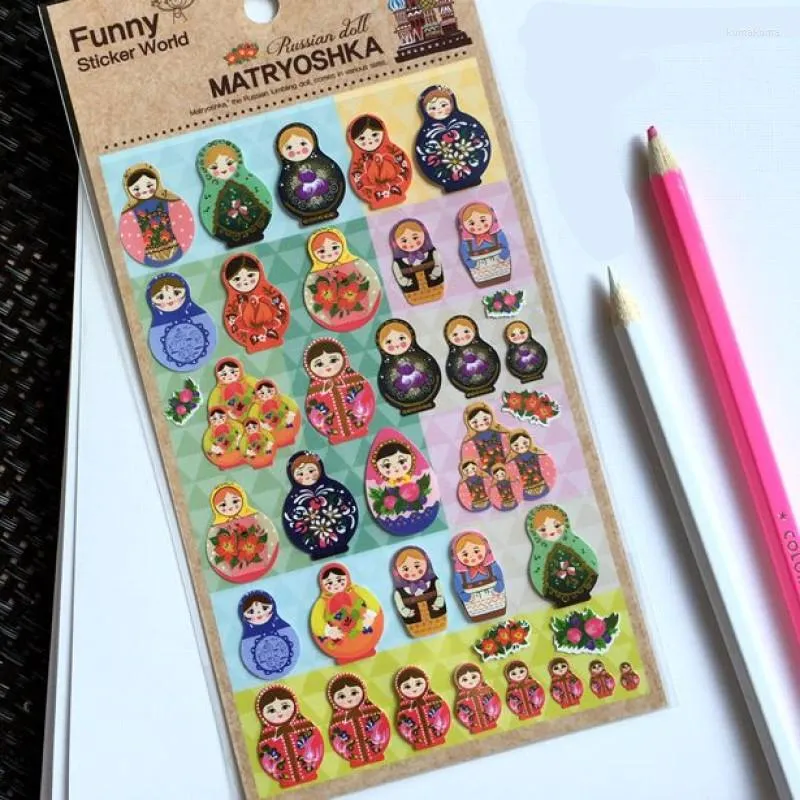 Hediye sargısı komik matryoshka çıkartmaları Rusya Geleneksel Bebek Die Kesimler Scrapbooking Diy Süsleme Günlüğü Defteri Ev Dekorasyonu