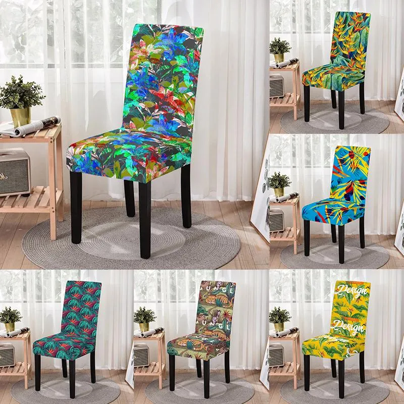 Chair Covers Mosaic Pattern Stretch Spandex Seat Cover Rustic One-Piece Office Protector Case Home Decor Dining Room