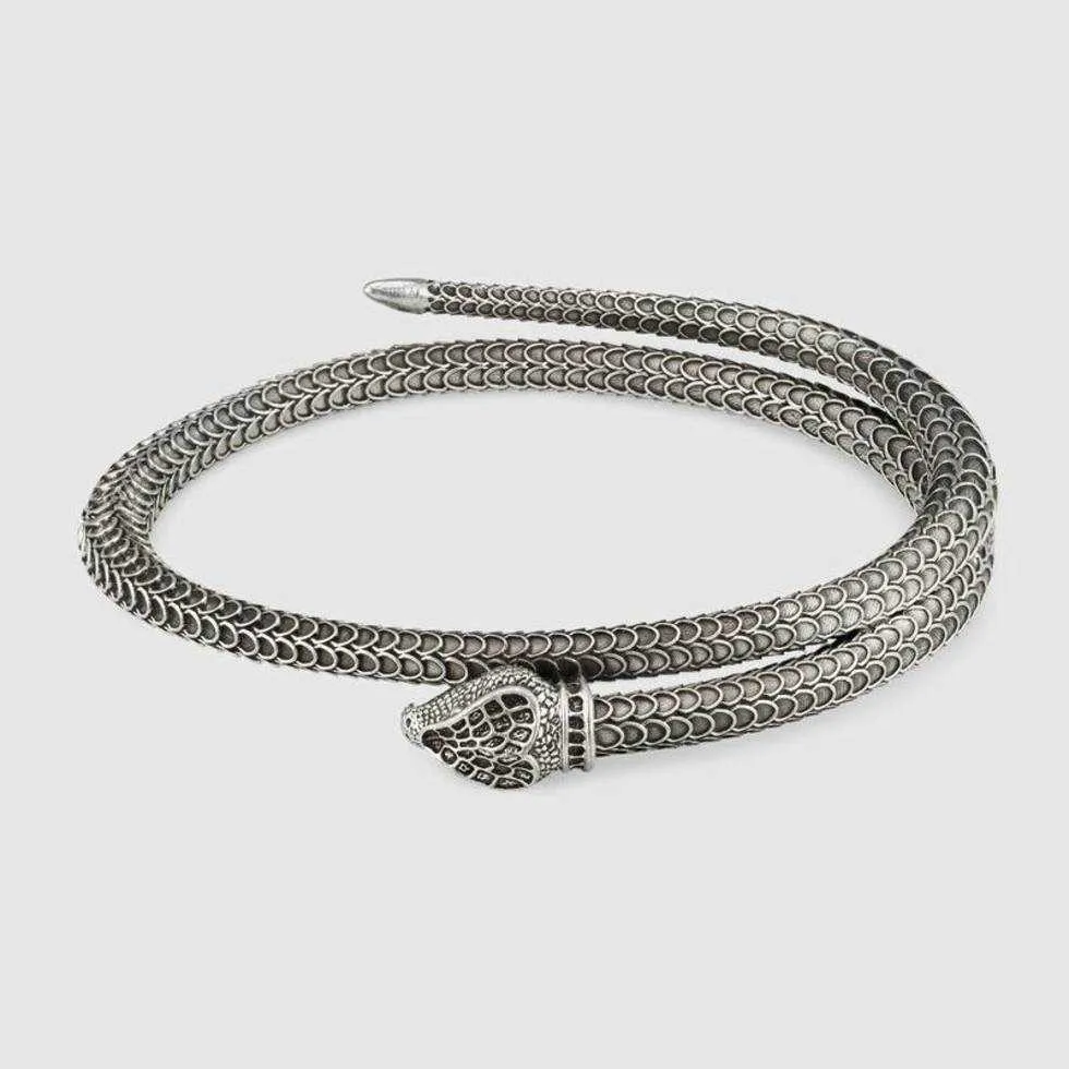 80% korting op 2023 Nieuwe luxe hoogwaardige mode -sieraden voor Thaise zilveren armband slang mannelijke en vrouwelijke liefhebbers punkarmband open mond sieraden
