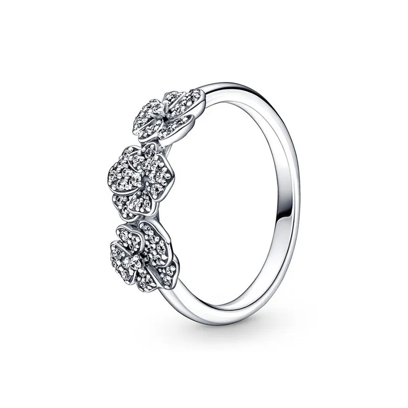 925 Silver Women Fit Pandora Ring Original Heart Crown Fashion Rings Princess Crown Sparkling Love Heart CZ