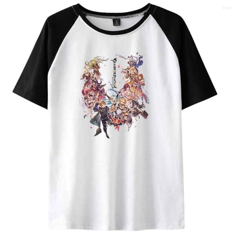 Men's T Shirts Anime Granblue Fantasy T-Shirt Men Raglan Summer Casual Short Sleeve O-Neck Men's Harajuku Comfortable Top