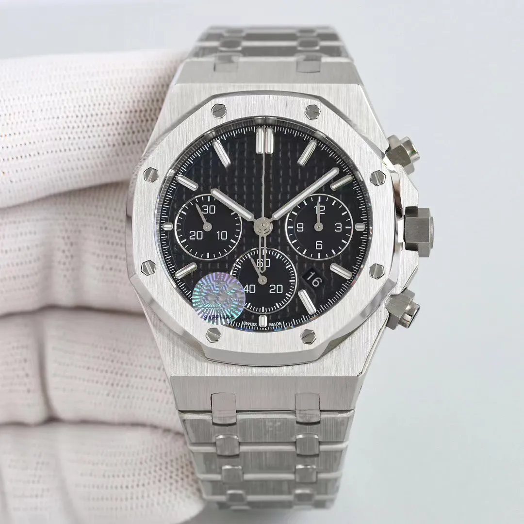 Omega ruch męski zegarek wysokiej jakości 7750 sześciopinowej funkcji w pełni automatyczne uzwojenia srebrna tarcza 42 mm czarna twarz głębokość wodoodporna luksusowa designerska zegarek