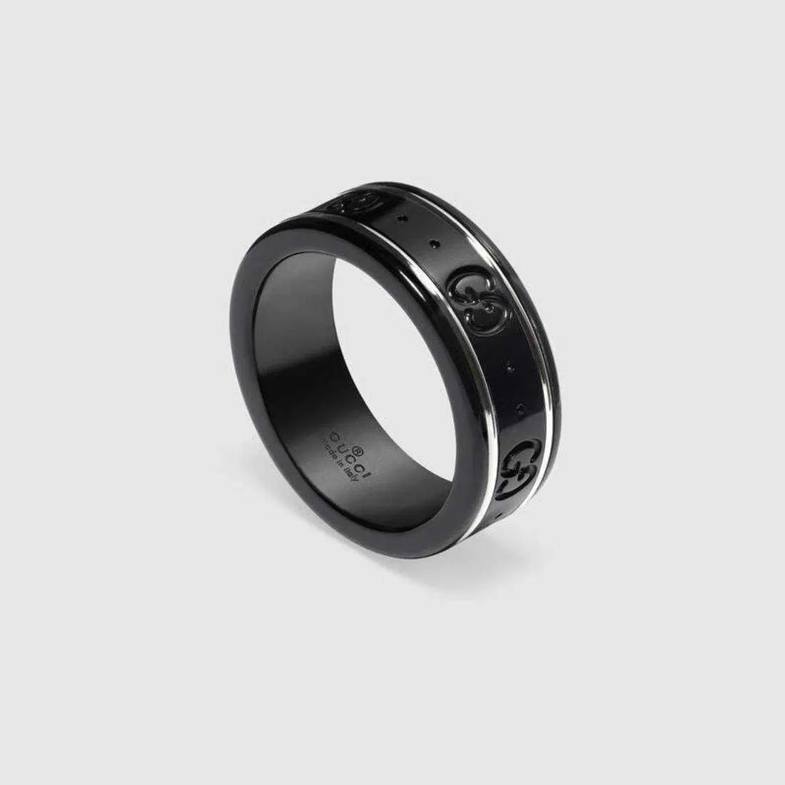 60% OFF 2023 New Luxury High Quality Fashion Jewelry for same antique double black and white ceramic ring couple's straight jewelry