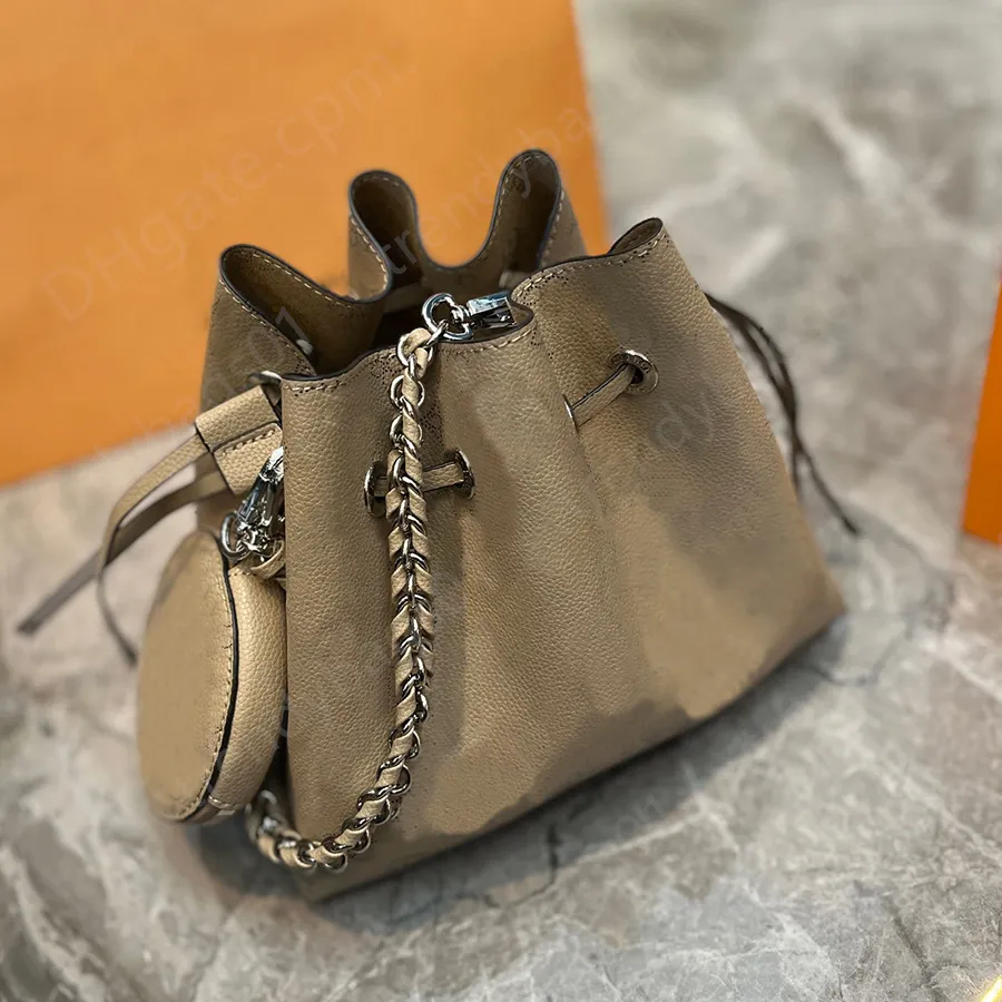 Luxuriöse Eimertasche, modische Umhängetasche, Designer-Taschen, Geldbörsen, Mama-Tasche, Hobo-Stil, doppelt gestrickter Gürtel, Schulter-Münzen, Geldbörse, Damentasche