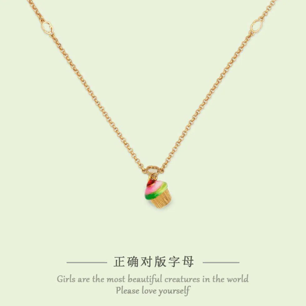 80% OFF 2023 New Luxury High Quality Fashion Jewelry for Double Cute Colorful Cake Simple Folding Necklace Women's Texture INS Hip-hop Sweater Chain