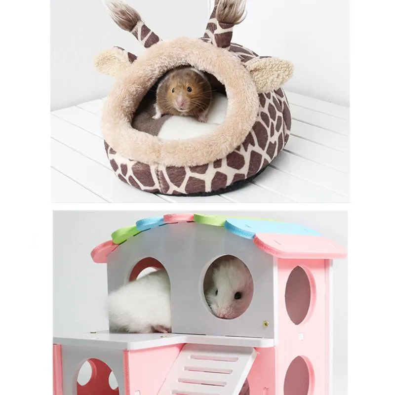 Small Animal Supplies Pet Hamster Bed voor mini speelgoed zachte cavia -huis kooi huisdieren Product