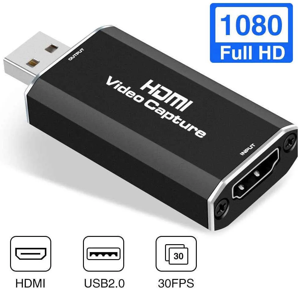 Carte d'acquisition HDMI 4K vers USB 2.0, boîtier d'enregistrement pour jeu en direct, ps4/xbox