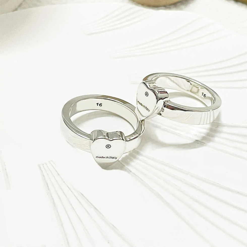80% de desconto em 2023 novas jóias de moda de alta qualidade para o anel de coração prateado original Hip Hop Ins mão Jóias Double Ring