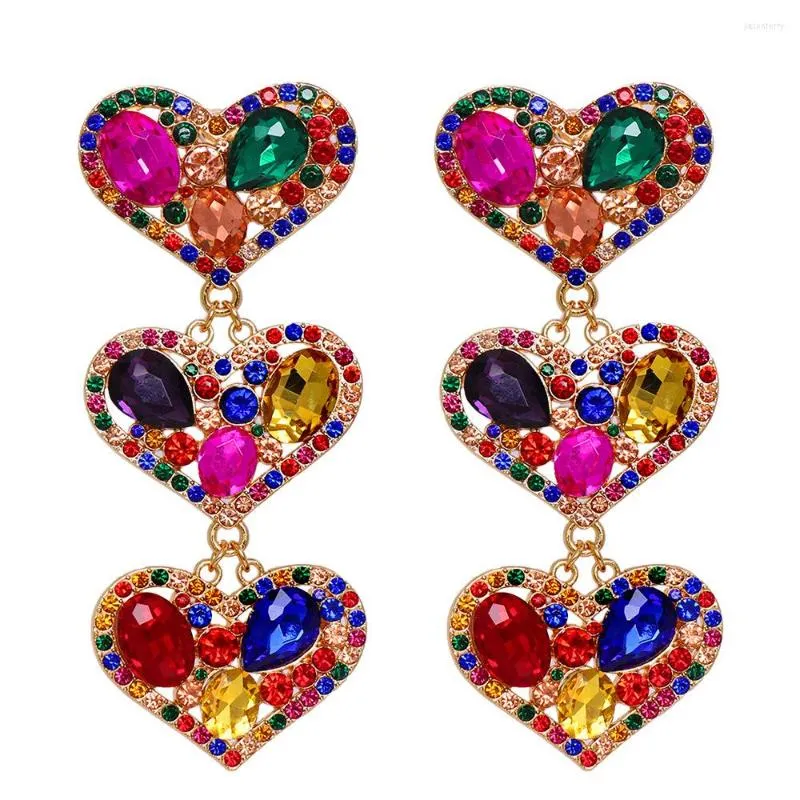 Dangle Earrings Fashion Vintage Heart-shaped Diamond Pendant Women's