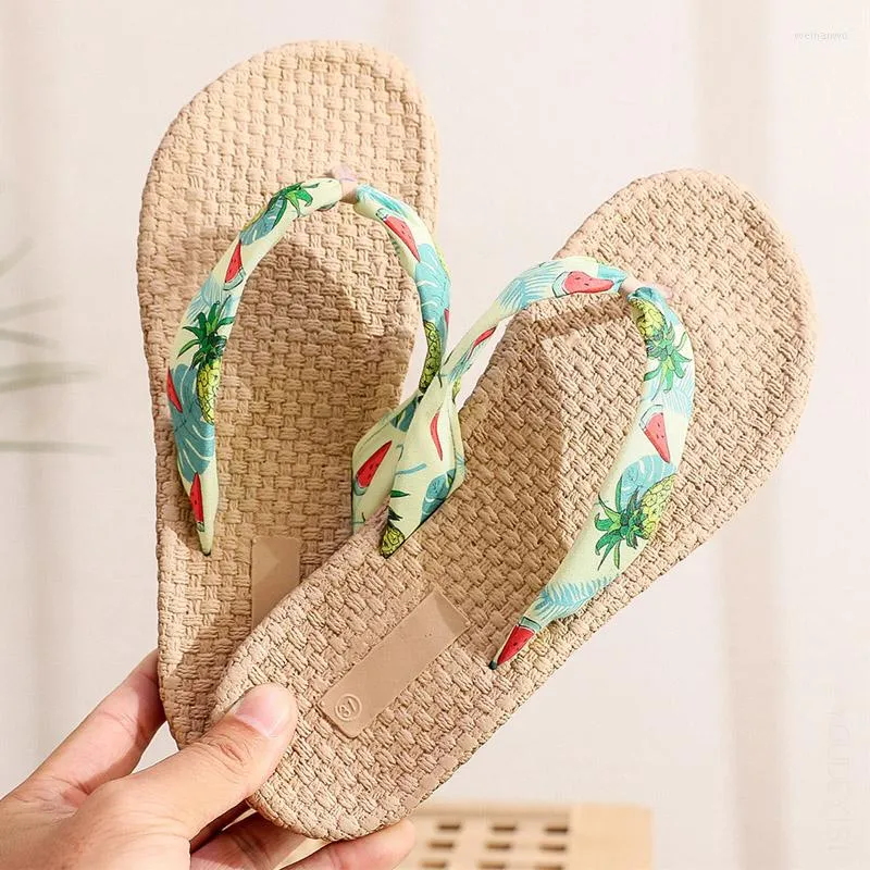 Slippers Summer Flax Women's Braided Slides Men Casual Linen Multi-style Eva Home Indoor Shoes Female Woman