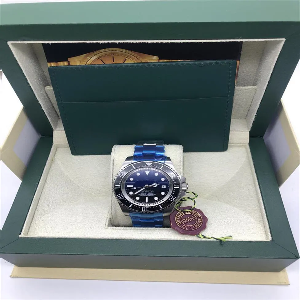 С оригинальными коробками мужские часы Deep Ceramic Bezel Sea-Dweller Sapphire Cystal из нержавеющей стали с защелкой Glide Automatic Mechan254y