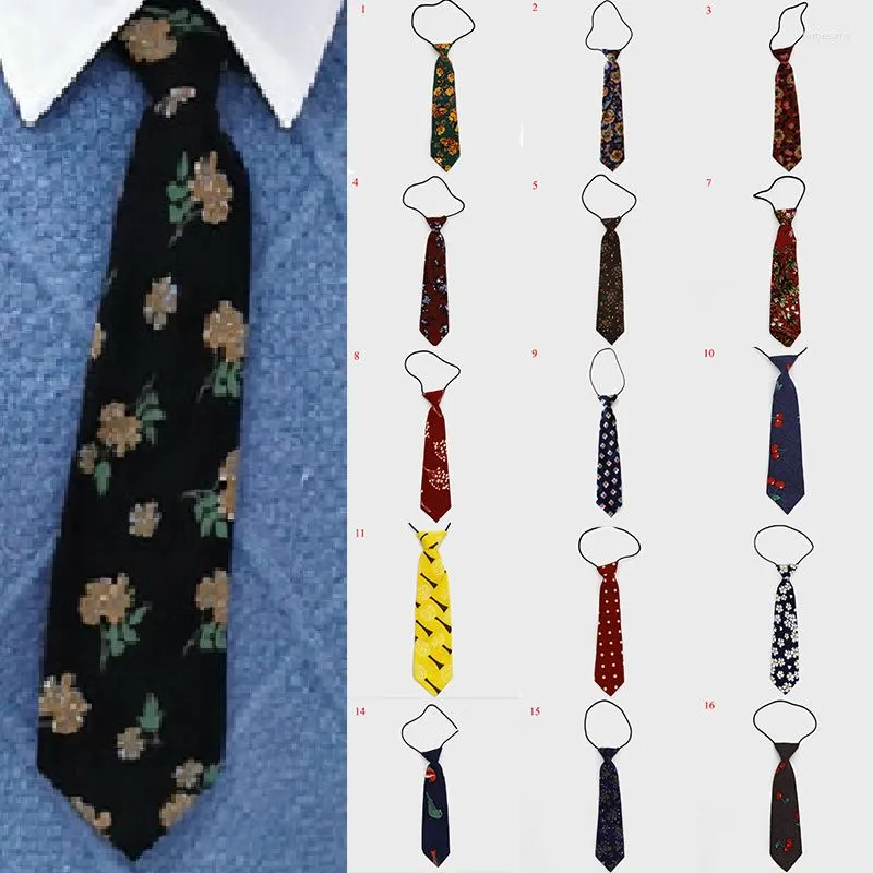 Bow Ties Kids Fashion Neck Tie Print Floral Standed Cotton Boys Girls Studenter Högkvalitativ elastisk parti Klä upp