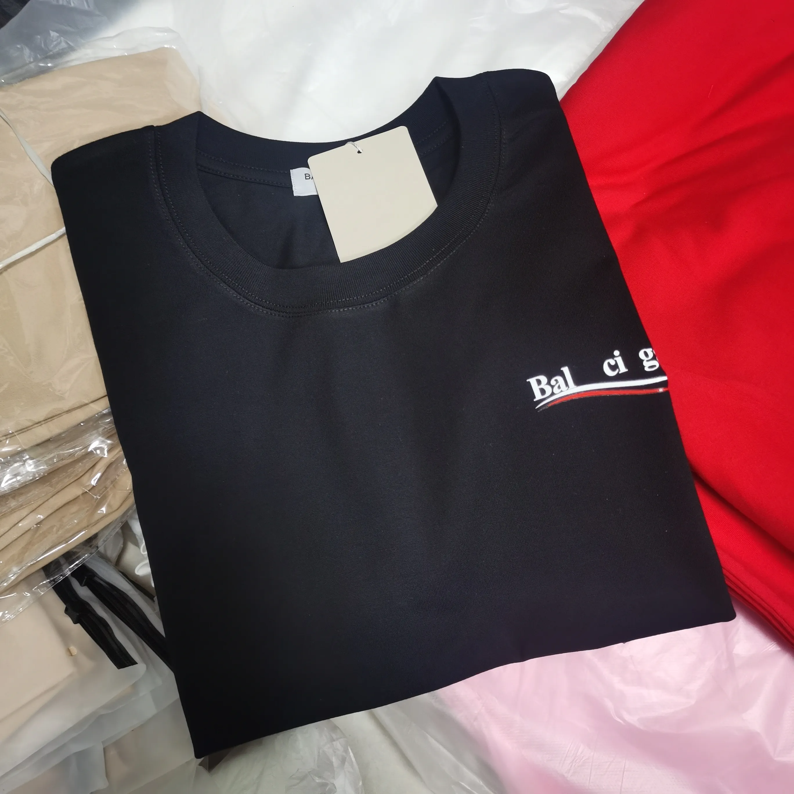 Paris Summer Mens Women T Shirt Odzież 100% bawełniana b -literowa załoga szyja drukowanie swobodne kolory