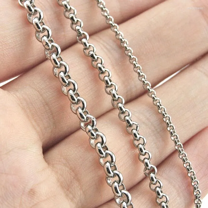 Correntes aço inoxidável sem ferrugem 100 metros em um colar de rolo 2/3/4mm Link fino o Rolo Fashion Diy atacado