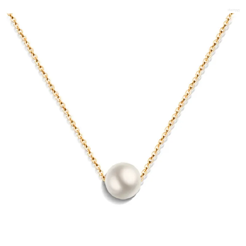 Pendant Necklaces MANI E PIEDI 18K Gold Stainless Steel Pearl Necklace For Women Trend Designer Jewelry Korean Style INS Girls Cute