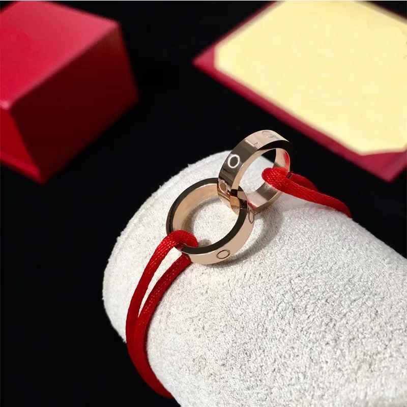 Marca clásica cadena ajustable moda pareja amor encanto pulsera alta calidad acero inoxidable joyería de diseño