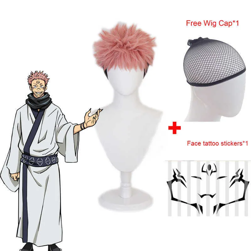 CoolChange Kimono di Ryomen Sukuna | Costume cosplay per gli appassionati di Jujutsu Kaisen | con tatuaggio facciale | Taglia: M CoolChange Kimono di Ryomen Sukuna | Costume cosplay per gli appassionati di Jujutsu Kaisen | con tatuaggio facciale | Taglia: M
