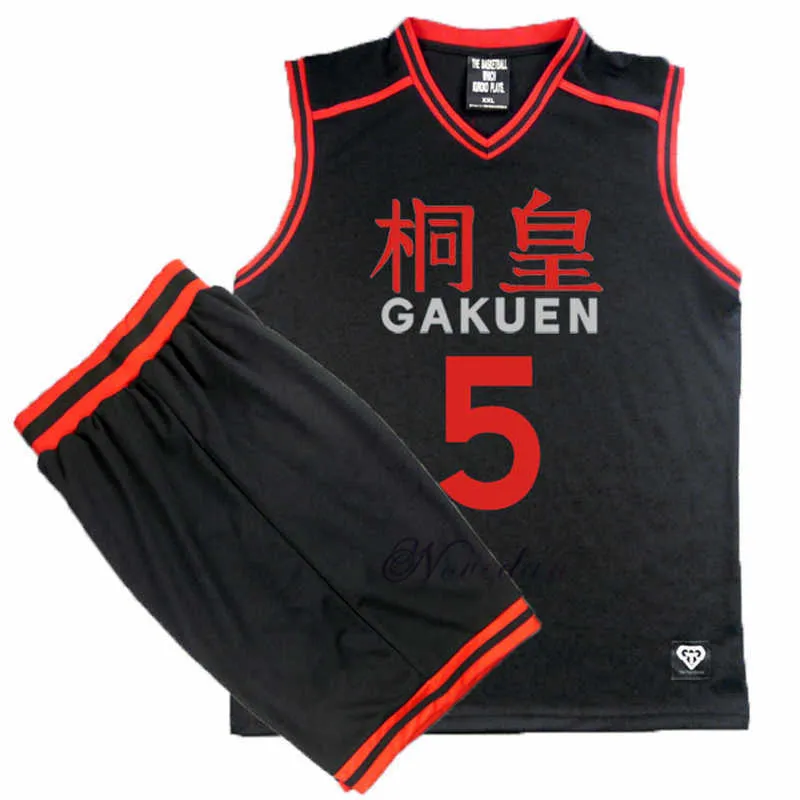 Costumes d'anime Anime Kuroko no Basket Basuke Cosplay GAKUEN uniforme scolaire Aomine Daiki maillot de basket-ball vêtements de sport t-shirt short livré ensemble Z0301