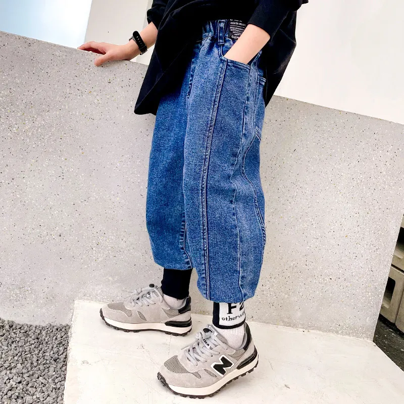 Jeans In Danning pencil pants hip hop children's casual pants winter jeans 12Y casual all-match pants for boys In spring and autumn 230306