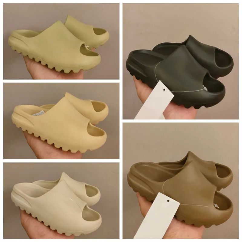 Kids Slippers Bone Onyx Resin Pure Black Foams Runner Designer Slides Sand Vermilion Moon Grey Sandals Infant Size 26-35 pantoufle Fashion Mules Slipper foam runners