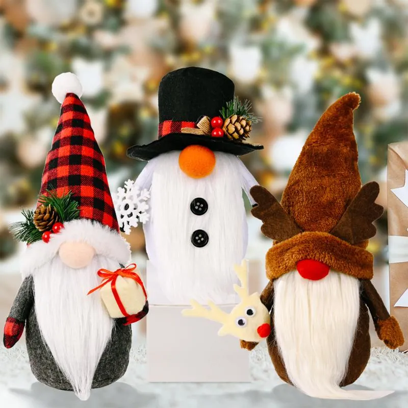Juldekorationer Faceless Santa Clause Doll inomhus prydnad Hem Artware för vardagsrum sovrum festivalfest leveranser dekorationer