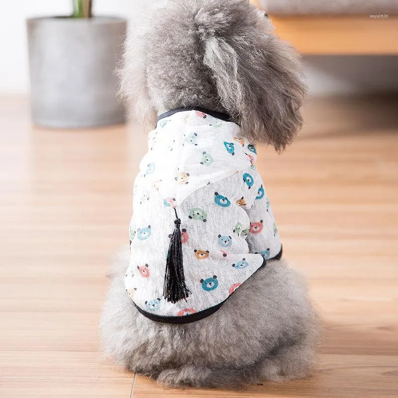 Hundkläder skjorta soltida kläder sommarsol skydd hoodie små kläder tryck poncho för medelstora husdjur valp katt