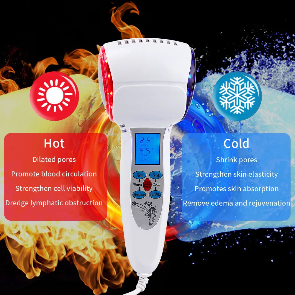 Bust Shaper Cold Hammer Cryoterapy Warm Ice Heat Hud Lifting Draw Anti Aging Face Spa Shrink Pore Massager Blue P On 230303