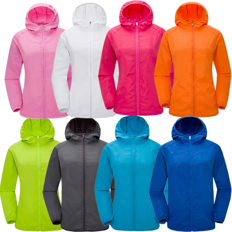 Herrenjacken Camping Regenjacke Männer Frauen Wasserdichte Sonnenschutzkleidung Angeln Jagdkleidung Schnell trocknende Haut Windjacke mit Tasche 230303