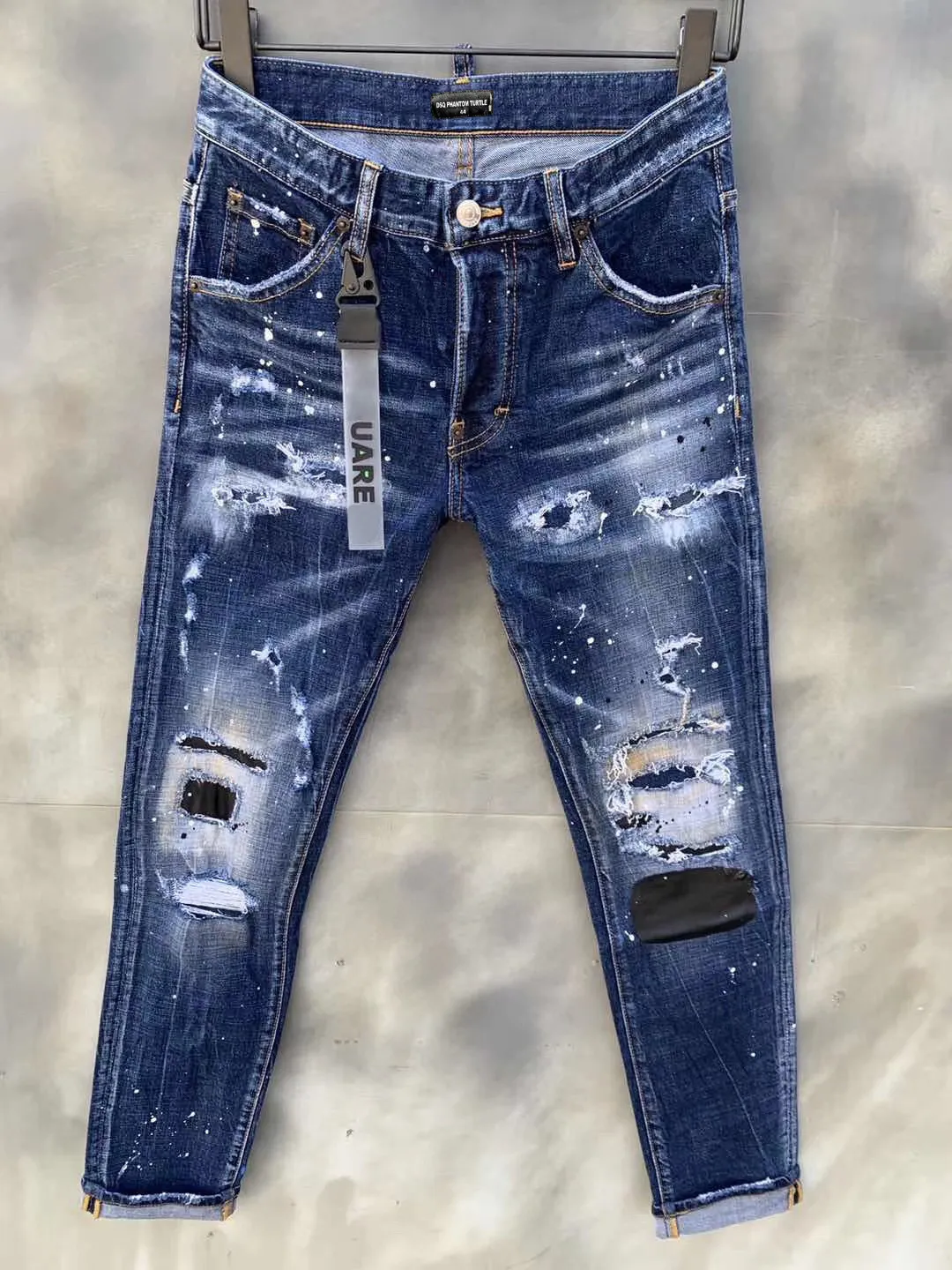 DSQ PHANTOM TURTLE Herren-Jeans, Luxus-Designer-Jeans, dünn, zerrissen, cooler Typ, lässiges Loch, Denim, modische Marken-Passform, Jeans für Herren, gewaschene Hose, 61289