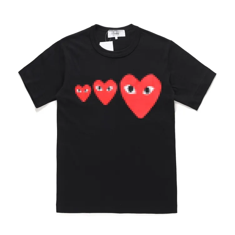 남자 티셔츠 디자이너 티 남자 티셔츠 com des garcons cdg play t-shirt invader 아티스트 에디션-XL 브랜드 새로운 놀이 셔츠 작은 레드 하트 패션 티셔츠 5842