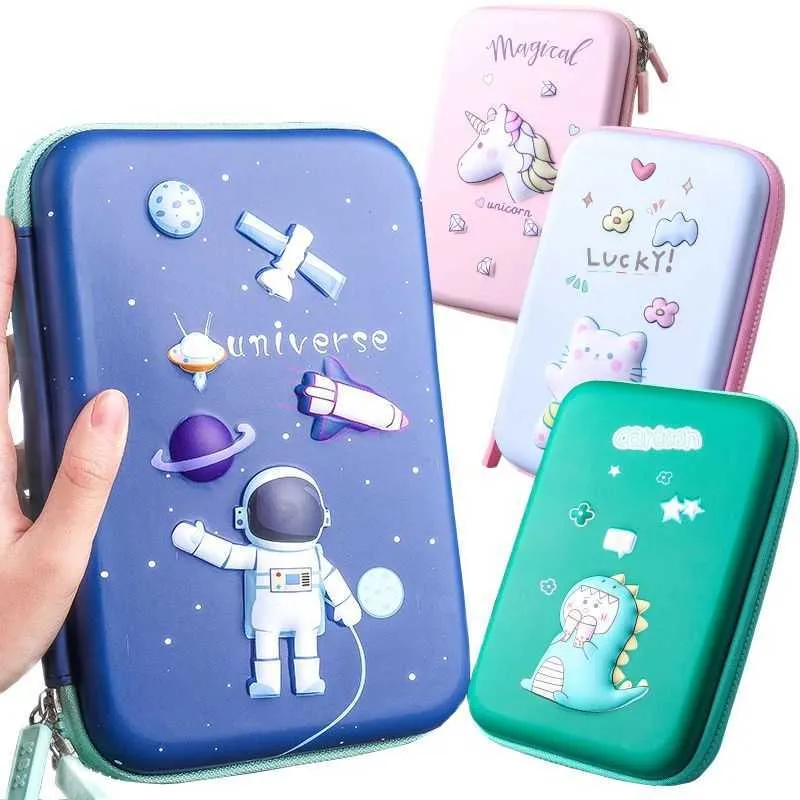 Pencil Bags Cartoon School Pencil Cases For Students Kawaii Stationery Pen Case Cute High Capacity Pencil Box Bag Stationery Supplies New J230306