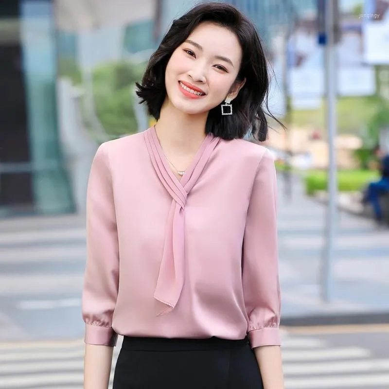 Women's Blouses Half Sleeve Elegant Shirts Fashion Styles 2023 Spring Summer Ladies Office Work Wear Blouse Clothes Tops