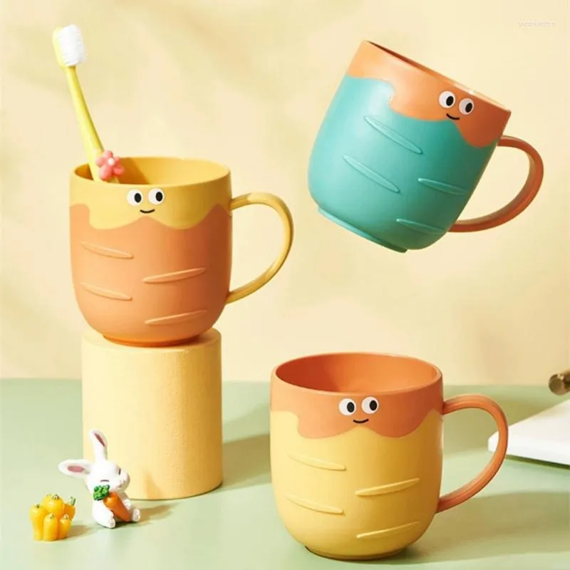 Tasses soucoupes dessin animé créatif pour enfants fraise rince-bouche tasse étudiant dortoir plastique maison mignon couleur brossage