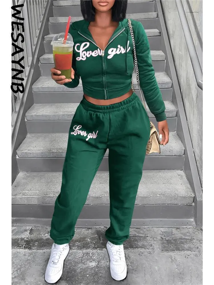 Damen Zweiteilige Hose Lässige graue Outfits Sweatsuit s 2 Set Trainingsanzüge für Langarm-Reißverschluss-Top Jogginghosen-Sets 230306